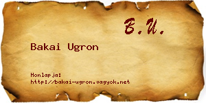 Bakai Ugron névjegykártya